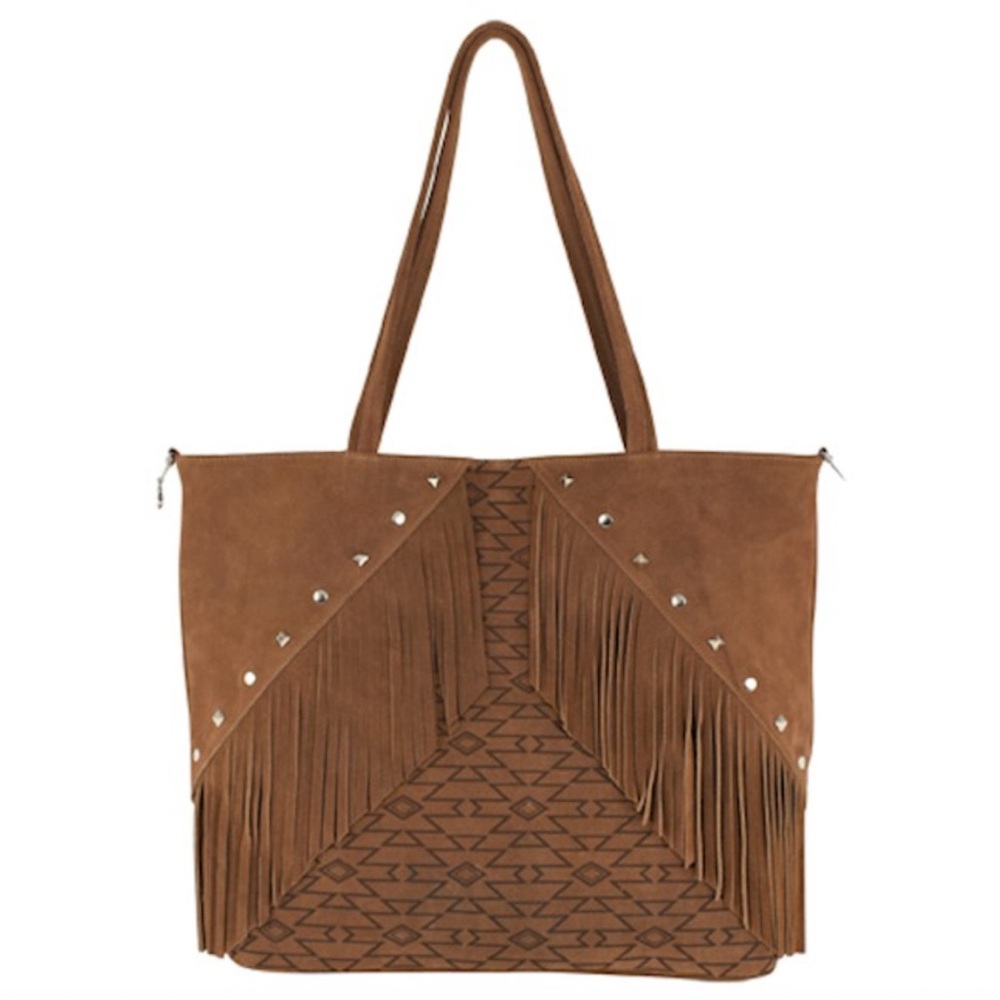 Chic Brown Fringe Tote Bag